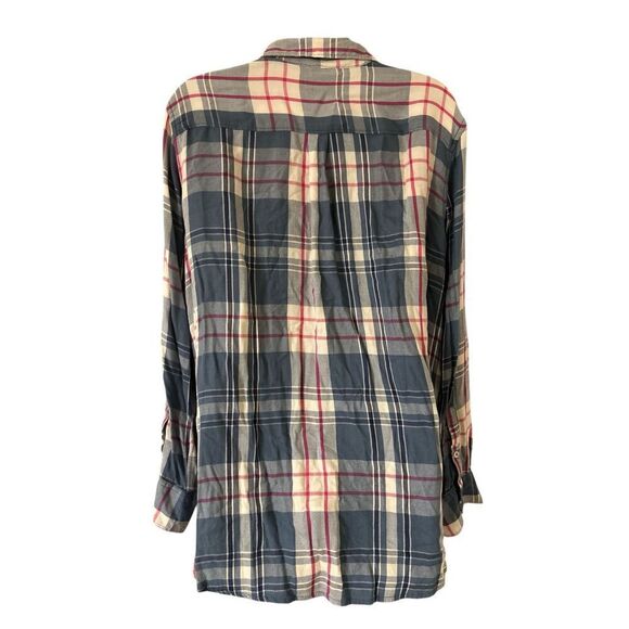 Woolrich Womens Shirt Size XXL Blue Plaid Collared Button Down Long Sleeve - Picture 2 of 6